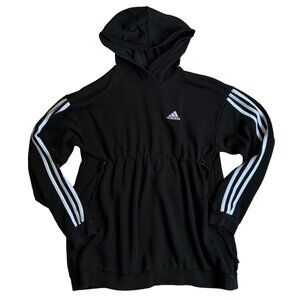 Adidas Cotton 3-Stripes Maternity Hoodie Women's Black Hooded Sweatshirt XS
